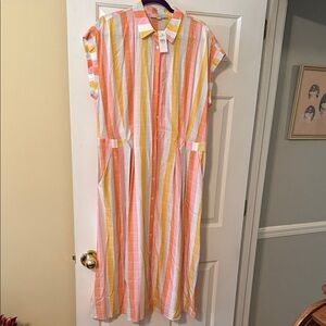 Striped Button-Down Dress